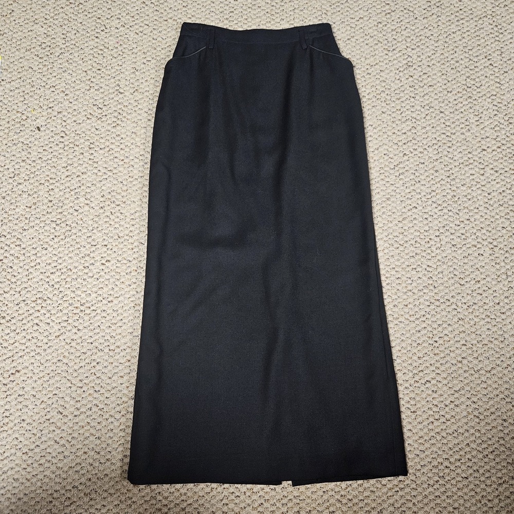 Vintage 90s Lauren Ralph Lauren Black Maxi Pencil Skirt - Size 10